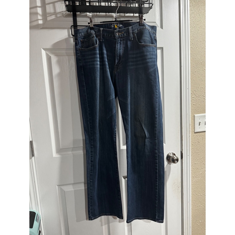 Lucky Brand Mens Straight Leg Jeans Dark Wash Denim 34x32 Blue 5 Pocket Classic